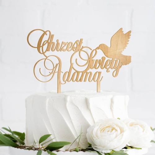 topper na chrzest swiety z imieniem