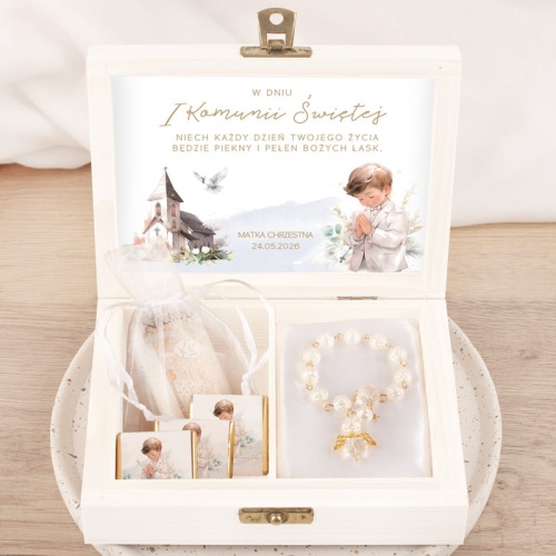 skrzyneczka na pieniadze na komunie 