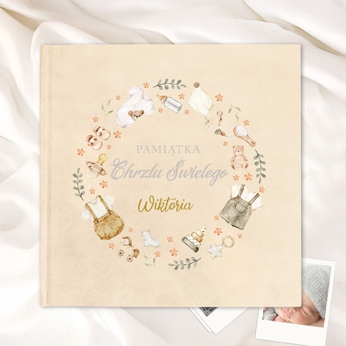 album welurowy dla dziecka na chrzest