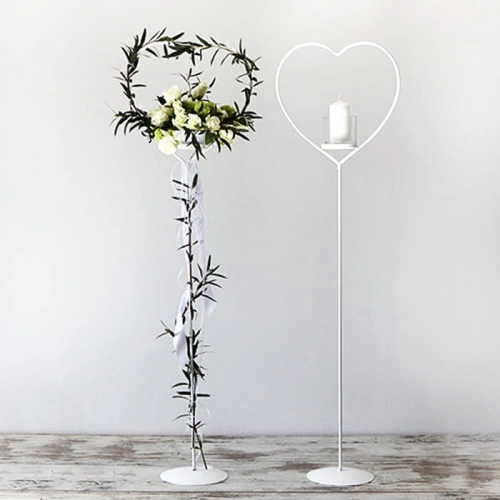 STOJAK metalowy na świecę/kwiaty z sercem DUŻY 125cm SUPER OFERTA CENOWA