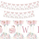 BANER napis na powitanie dziecka w domu UROCZA DZIEWCZYNKA