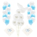 Zestaw błękitne akcenty dekoracje na chrzest św. chłopca - serwetki i balony