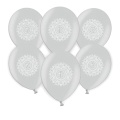 Balony komunijne w srebrnym kolorze.