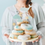 PIKERY dekoracje do muffinek przyjęcie chłopca Wieloryb 7szt