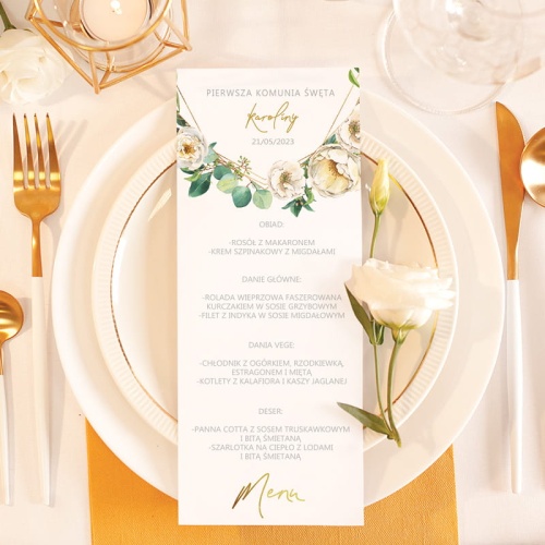 Menu komunijne z kolekcji Geometryczne serce