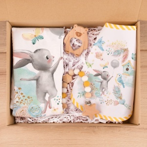 ZESTAW noworodkowy Prezent dla dziecka z okazji narodzin Zajączek