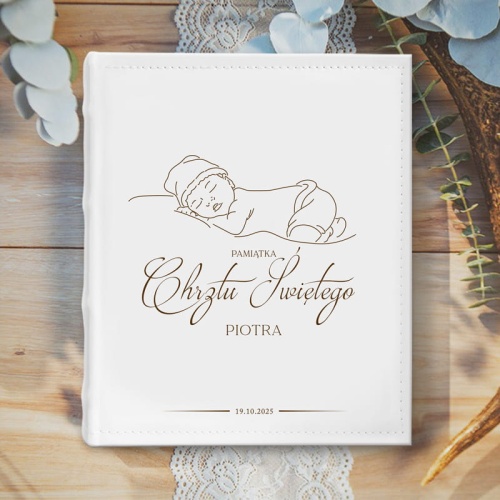 Album na zdjęcia wklejane. Pamiątka Chrztu dla chłopca.