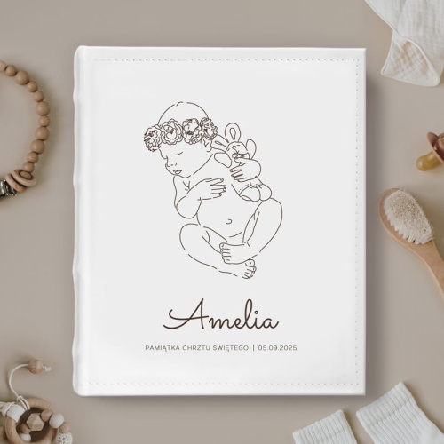 Album z personalizowaną okładką. Pamiątka Chrztu Świętego.