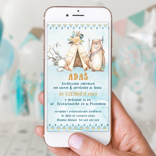 Zaproszenie elektroniczne na urodziny dziecka.