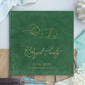 KSIĘGA ALBUM welurowa okładka Chrzest Św. Chłopca