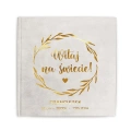 Personalizowany album ze złotym, lustrzanym efektem na okładce