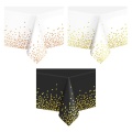 Obrus jednorazowy  w białym, czarnym kolorze w złote kropki lub rosegold.