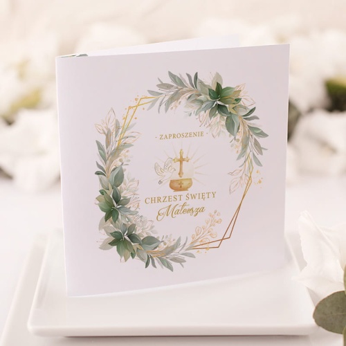 Personalizowane zaproszenie na Chrzest Święty. Elegancki sposób, aby zaprosić gości na Chrzciny dziecka.