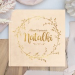 ALBUM wspomnień z welurową okładką i złotym napisem