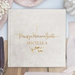 KSIĘGA ALBUM welurowa okładka ze złoconym napisem Komunia Święta