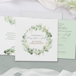 ZAPROSZENIE na Komunię Świętą dla Rodziców Chrzestnych Zielony Wianek