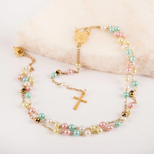 RÓŻANIEC komunijny delikatny dla dziewczynki