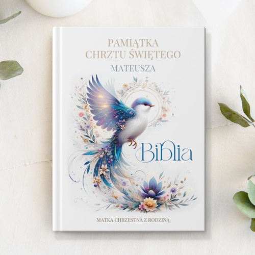 Biblia ilustrowana z imieniem. Pamiątka Chrztu Świętego.