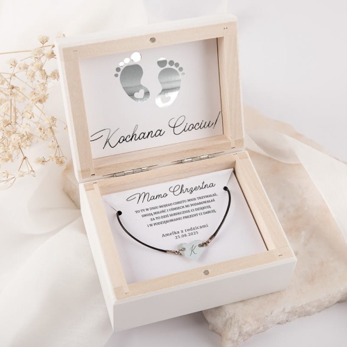 Podziękowanie dla Mamy Chrzestnej. Bransoletka z grawerem na prezent.
