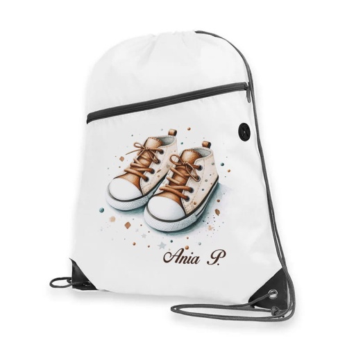 Worek na buty dla dziecka do przedszkola. Prezent dla dziecka. Worek na buty z imieniem.