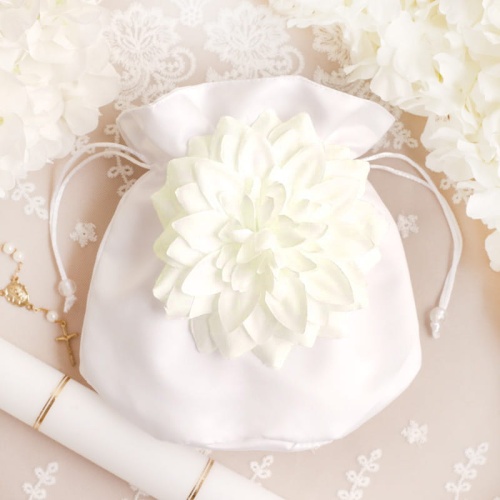 TOREBKA komunijna do alby z dużym kwiatem