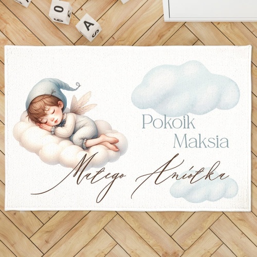 Dywanik do pokoju dziecka z aniołkiem i imieniem.
