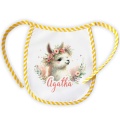 Personalizowany ślimak. Lama w wianku i imię dziewczynki na nadruku.