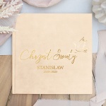 KSIĘGA wspomnień album welurowy na chrzest święty z personalizacją