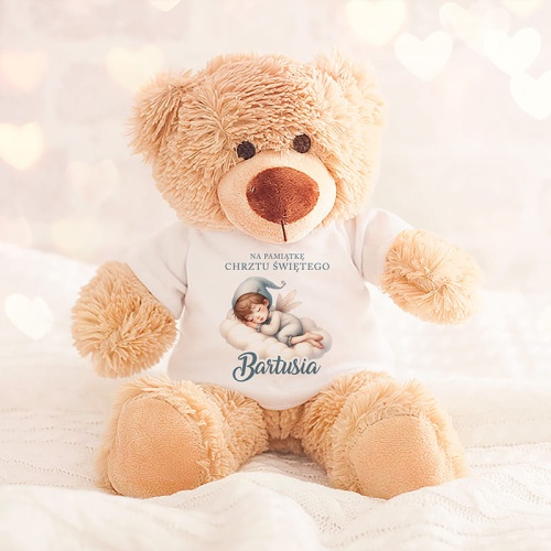 Pamiątka chrztu świętego. Maskotka dla dziecka na Chrzest. Maskotka z personalizacją.