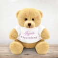 Pluszowy misiu dla dziewczynki. Pluszowa pamiątka na Chrzest Święty. Personalizowana maskotka na pamiątkę Chrztu Świętego.