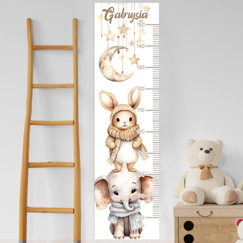 Personalizowana miarka wzrostu dla dzieci. Prezent na narodziny dziecka.