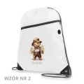 Personalizowany worek dla przedszkolaka. Worek z kieszonką na zamek.