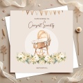 Zaproszenia personalizowane na chrzest w stylu boho. Personalizowane zaproszenia na Chrzest Święty z kołyska.