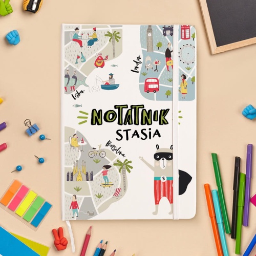 Notatnik dla dziecka. Notes z gumką dla dziecka. Notatnik szkolny.