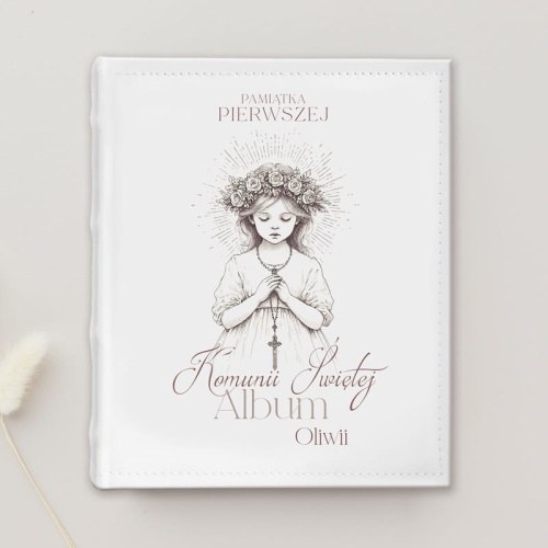 Album na zdjęcia. Album na zdjęcie z Pierwszej Komunii Świętej. Album dla dziewczynki. Album na wklejane zdjęcia. Album na prezent.