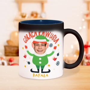 KUBEK magiczny świąteczny ze zdjęciem twarzy zabawny prezent na Święta