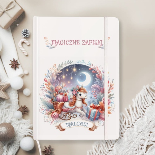 Notatnik świąteczny dla dziewczynki z imieniem.