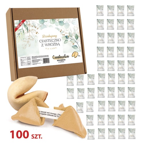 ZESTAW Ciasteczka z Wróżbą Upominek Dla Gości 100szt