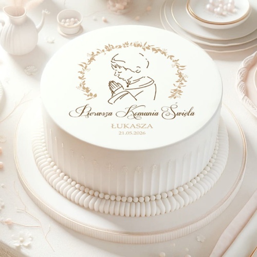 OPŁATEK Na Tort Komunijny Chłopiec