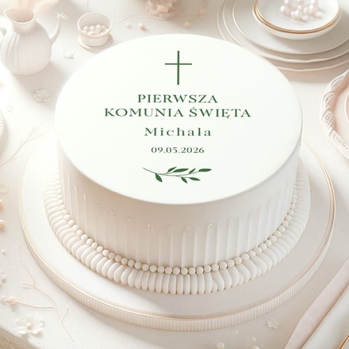 OPŁATEK Na Tort Z Personalizacją Pierwszą Komunię Świętą