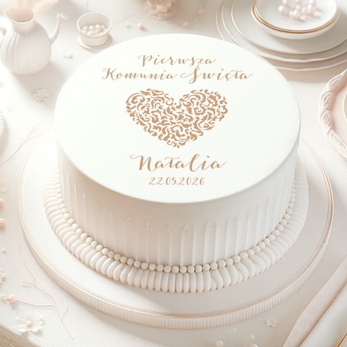 OPŁATEK Na Tort Z Imieniem Dziecka Na Pierwszą Komunię Św.