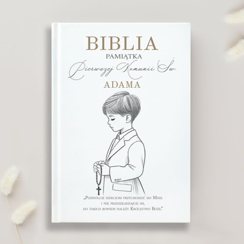 BIBLIA Exclusive Z Imieniem Pamiątka Pierwszej Komunii Św. Dla Chłopca