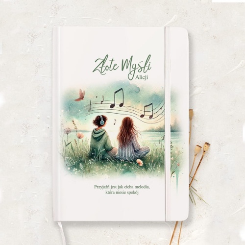 Notatnik dla dziewczynki na Złote Myśli z imieniem – personalizowany notes na wspomnienia
