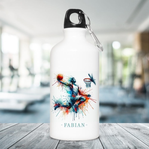 Personalizowany bidon dla fana koszykówki z imieniem z dynamiczną grafiką