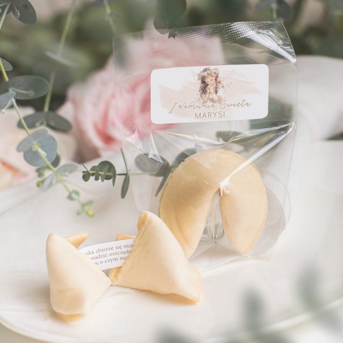 ciasteczka z wrozba na komunie dziewczynki