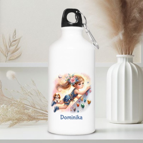 personalizowany-bidon-z-karabinczykiem-dla-milosniczki-wspinaczki