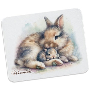 Personalizowana PODKŁADKA pod Myszkę z Zajączkami