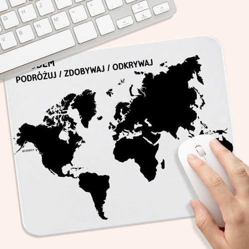 Antypoślizgowa podkładka pod myszkę z mapą świata