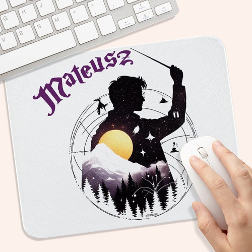 Personalizowana podkładka pod myszkę z imieniem dla fana Harrego Pottera
