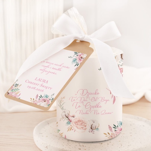 personalizowana świeca  upominek dla gości